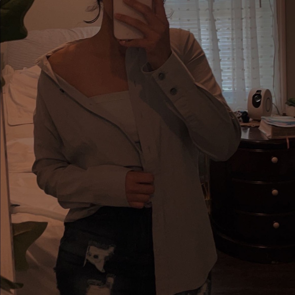 Gray button up